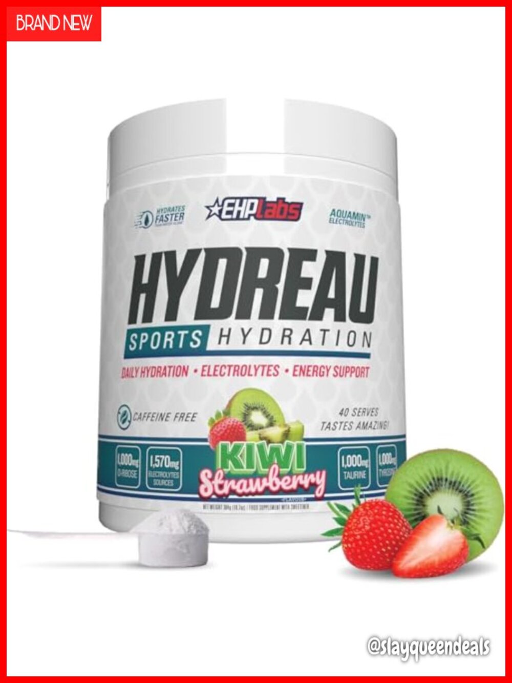 Sugar Free Electrolyte Powder Kiwi Strawberry 40 Serves Hydration Energy